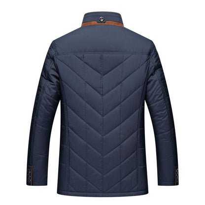 Men's Modern Quilted Jacket with Removable Faux Fur Collar – Business and Casual Outerwear