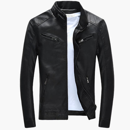 Men's Classic Biker Jacket – Modern Slim Fit Moto Style for Casual & Night Out