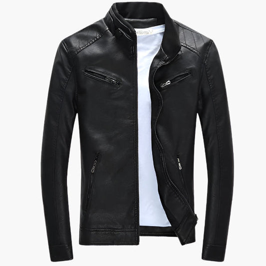 Men's Classic Biker Jacket – Modern Slim Fit Moto Style for Casual & Night Out