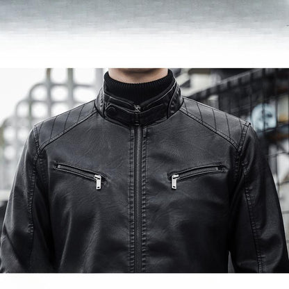 Men's Classic Biker Jacket – Modern Slim Fit Moto Style for Casual & Night Out