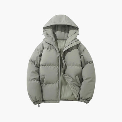 Men's Urban Winter Parka Puffer Jacket with Hood – Minimalist Style for City and Outdoor