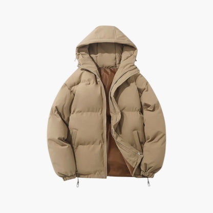 Men's Urban Winter Parka Puffer Jacket with Hood – Minimalist Style for City and Outdoor