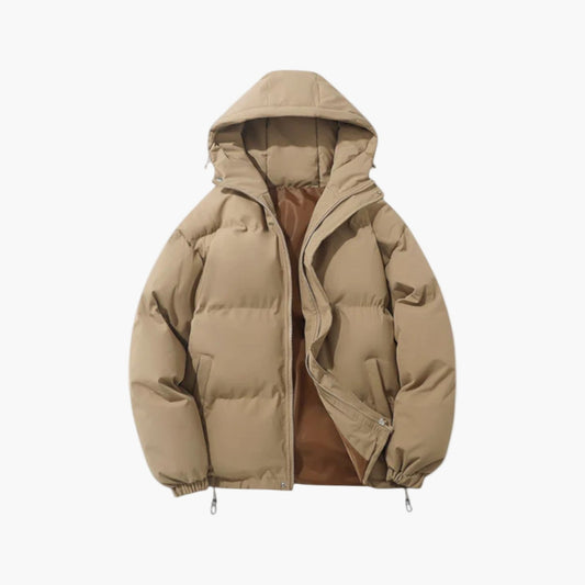 Men's Urban Winter Parka Puffer Jacket with Hood – Minimalist Style for City and Outdoor