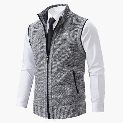 Men's Classic Business Casual Zip-Up Vest for Office and Everyday Style