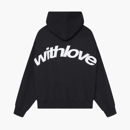 Women's Oversized Hoodie with Hood and Back 'withlove' Print – Urban Streetwear Style
