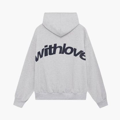 Women's Oversized Hoodie with Hood and Back 'withlove' Print – Urban Streetwear Style