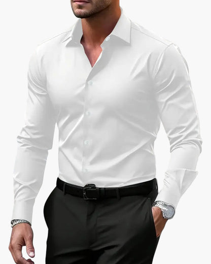 Men's Slim Fit Long Sleeve Dress Shirt – Modern Style for Business and Events