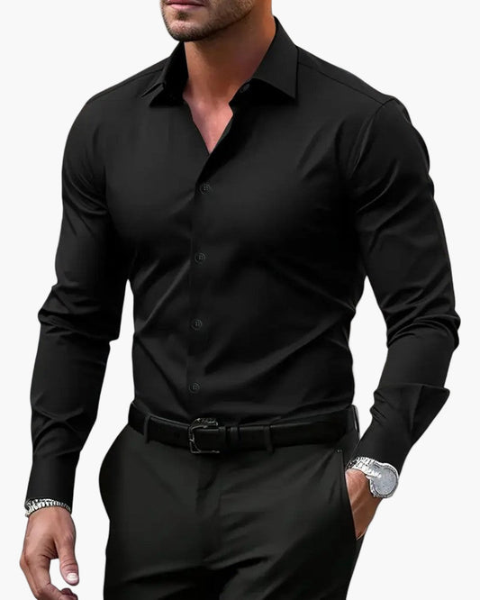 Men's Slim Fit Long Sleeve Dress Shirt – Modern Style for Business and Events