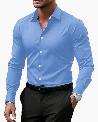 Men's Slim Fit Long Sleeve Dress Shirt – Modern Style for Business and Events