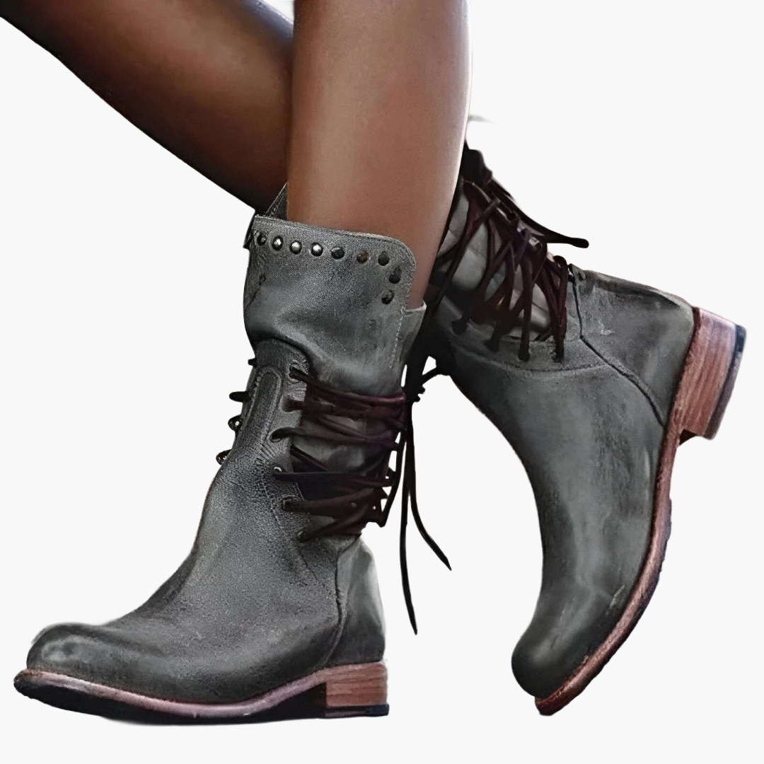 Women's Vintage Lace-Up Boots - Retro Style Fashion Ankle Boots for Everyday and Adventure