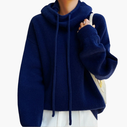 Women's Casual Oversized Knit Hooded Sweater Pullover for Everyday Comfort