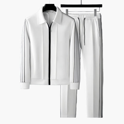 Men's Athletic Tracksuit Set – Modern Sporty Style with Zip Jacket and Training Pants