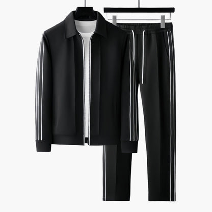 Men's Athletic Tracksuit Set – Modern Sporty Style with Zip Jacket and Training Pants