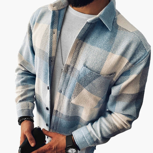 Men's Casual Plaid Overshirt – Relaxed Fit Shirt Jacket for Everyday Style