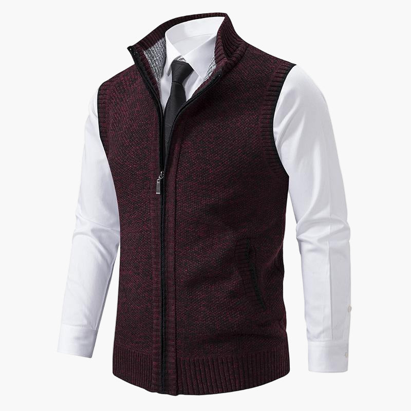Men's Classic Business Casual Zip-Up Vest for Office and Everyday Style