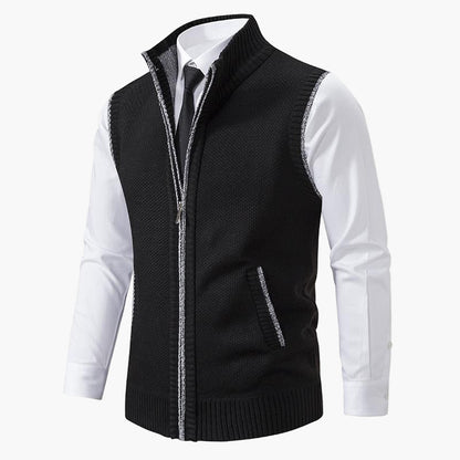 Men's Classic Business Casual Zip-Up Vest for Office and Everyday Style