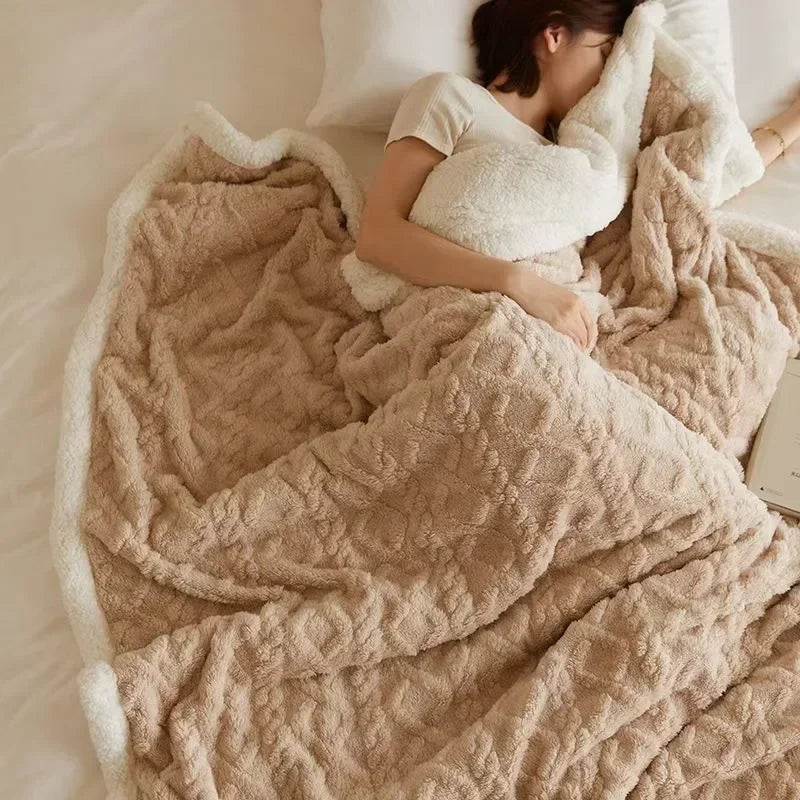 Unisex Luxury Winter Cozy Blanket for Bedroom and Sofa – Extra Thick Plush Comforter