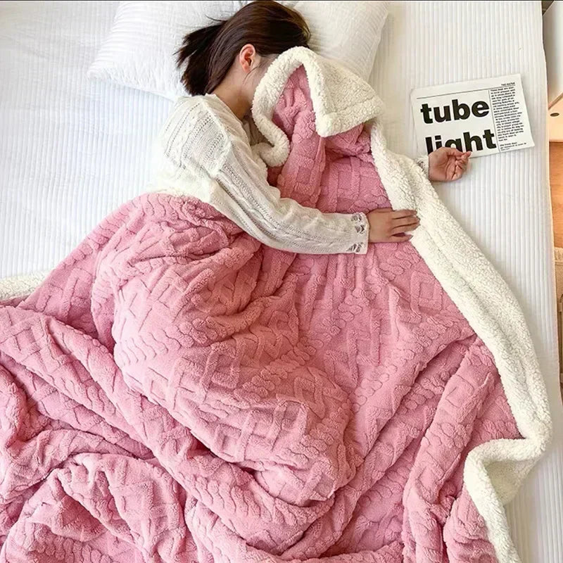 Unisex Luxury Winter Cozy Blanket for Bedroom and Sofa – Extra Thick Plush Comforter