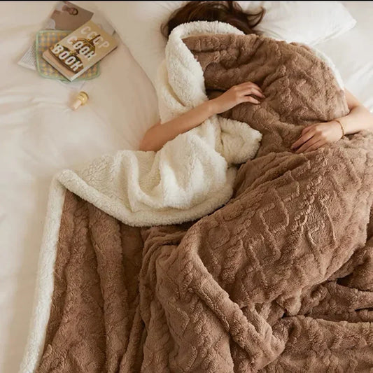 Unisex Luxury Winter Cozy Blanket for Bedroom and Sofa – Extra Thick Plush Comforter