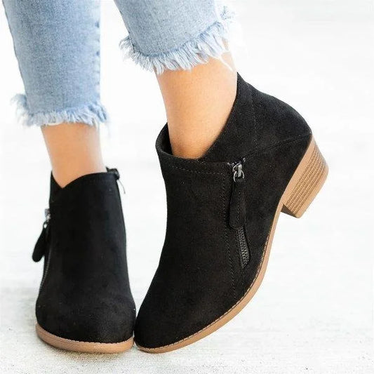 Women's Orthopedic Comfortable Ankle Boots – Stylish Everyday Block Heel Booties for Walking and Work