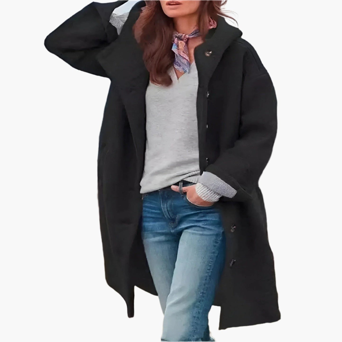 Women's Casual Long Winter Coat, Relaxed Fit, Versatile Everyday Style