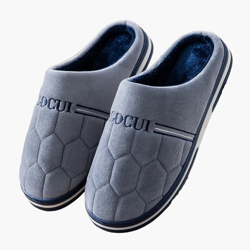 Men's Sport Style Quilted Indoor House Slippers – Cozy Slip-On Home Comfort