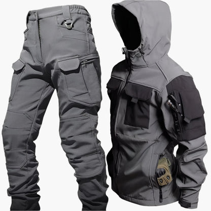 Men's Tactical Outdoor Softshell Jacket and Pants Set for Hiking, Trekking, and Survival