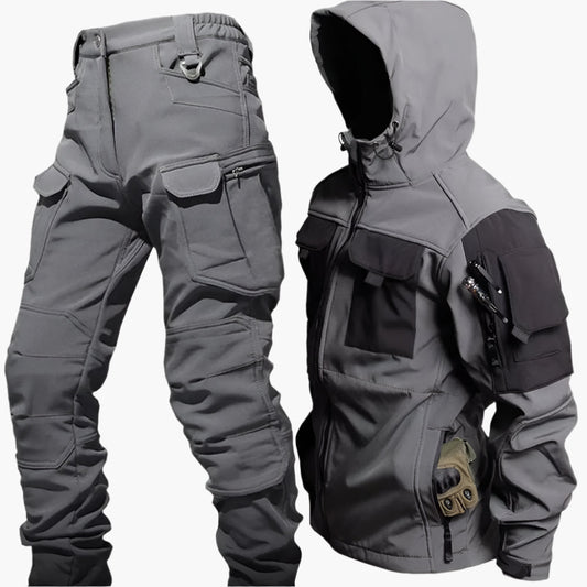 Men's Tactical Outdoor Softshell Jacket and Pants Set for Hiking, Trekking, and Survival