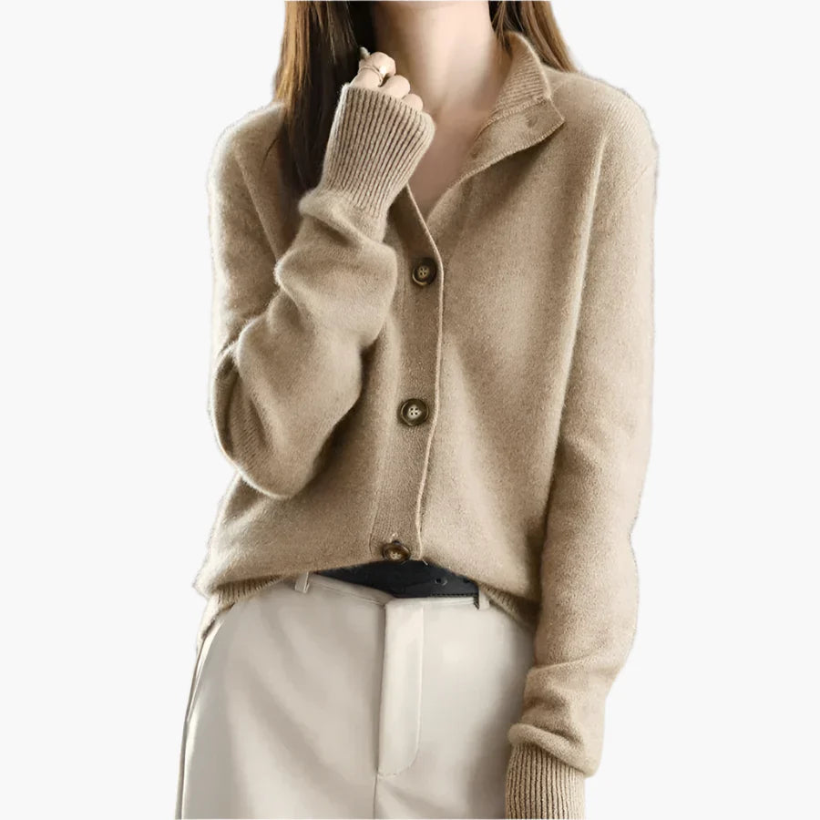 Women's Classic Button-Up Cardigan Sweater for Everyday and Office Wear