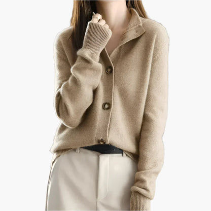 Women's Classic Button-Up Cardigan Sweater for Everyday and Office Wear