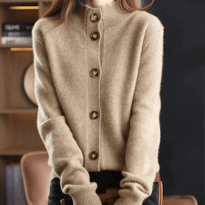 Women's Classic Button-Up Cardigan Sweater for Everyday and Office Wear