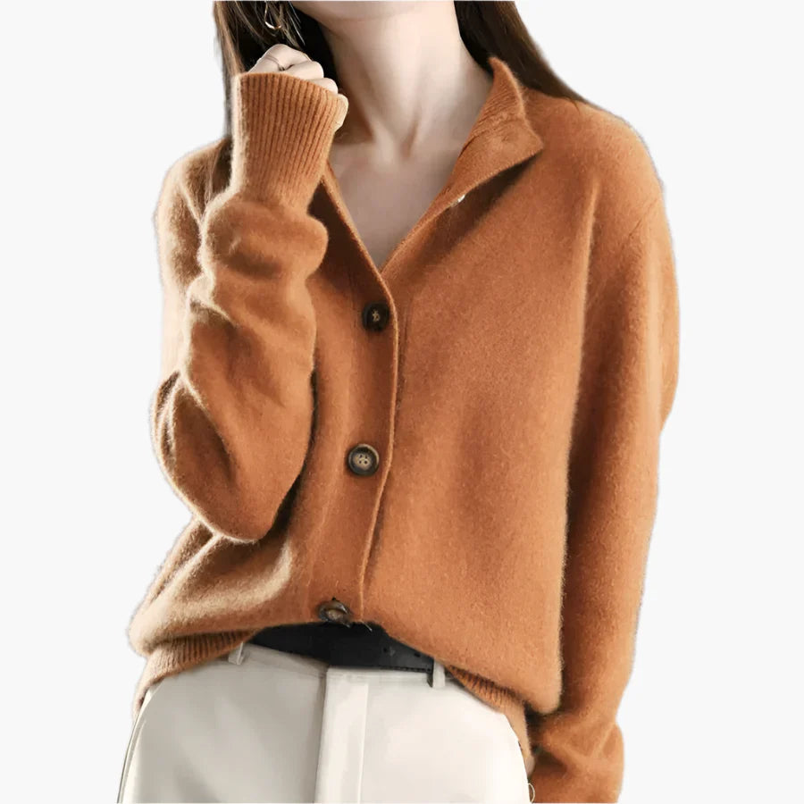 Women's Classic Button-Up Cardigan Sweater for Everyday and Office Wear