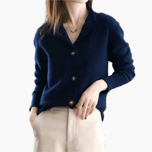 Women's Classic Button-Up Cardigan Elegant Everyday Style