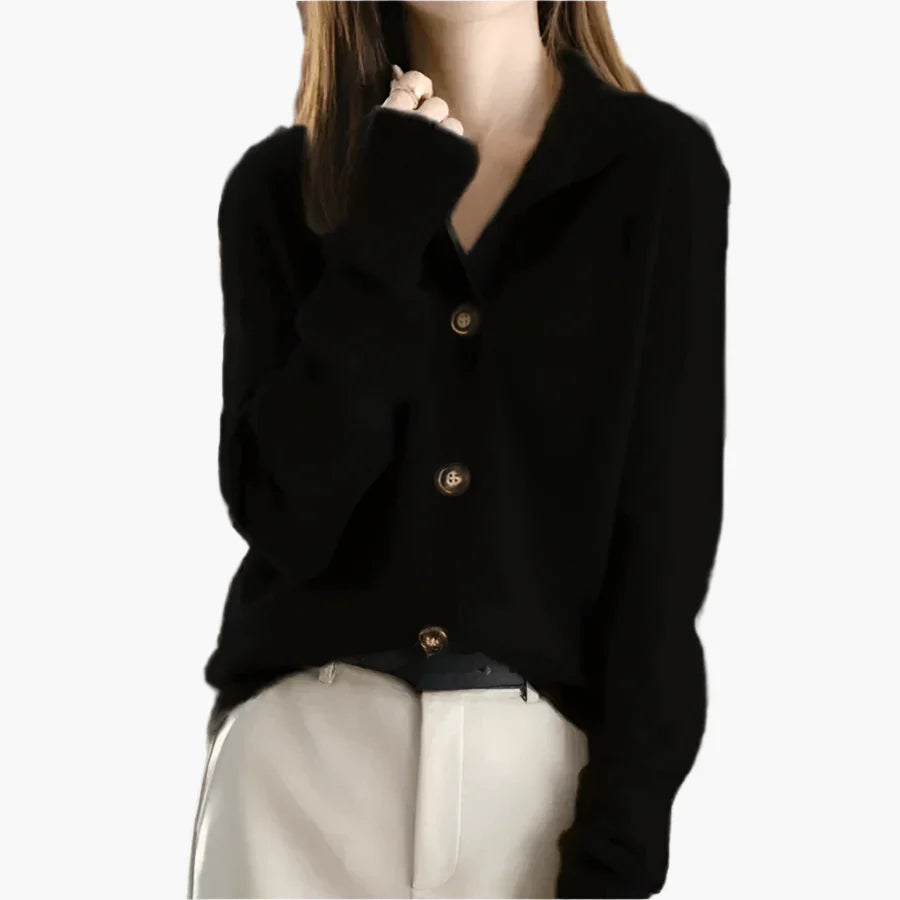 Women's Classic Button-Up Cardigan Sweater for Everyday and Office Wear