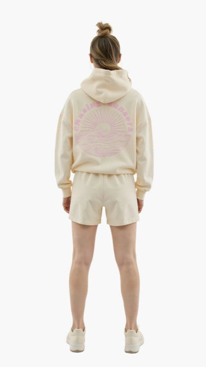 Women's Relaxed Fit Tropical Embroidered Hoodie – Casual Streetwear for Everyday and Travel