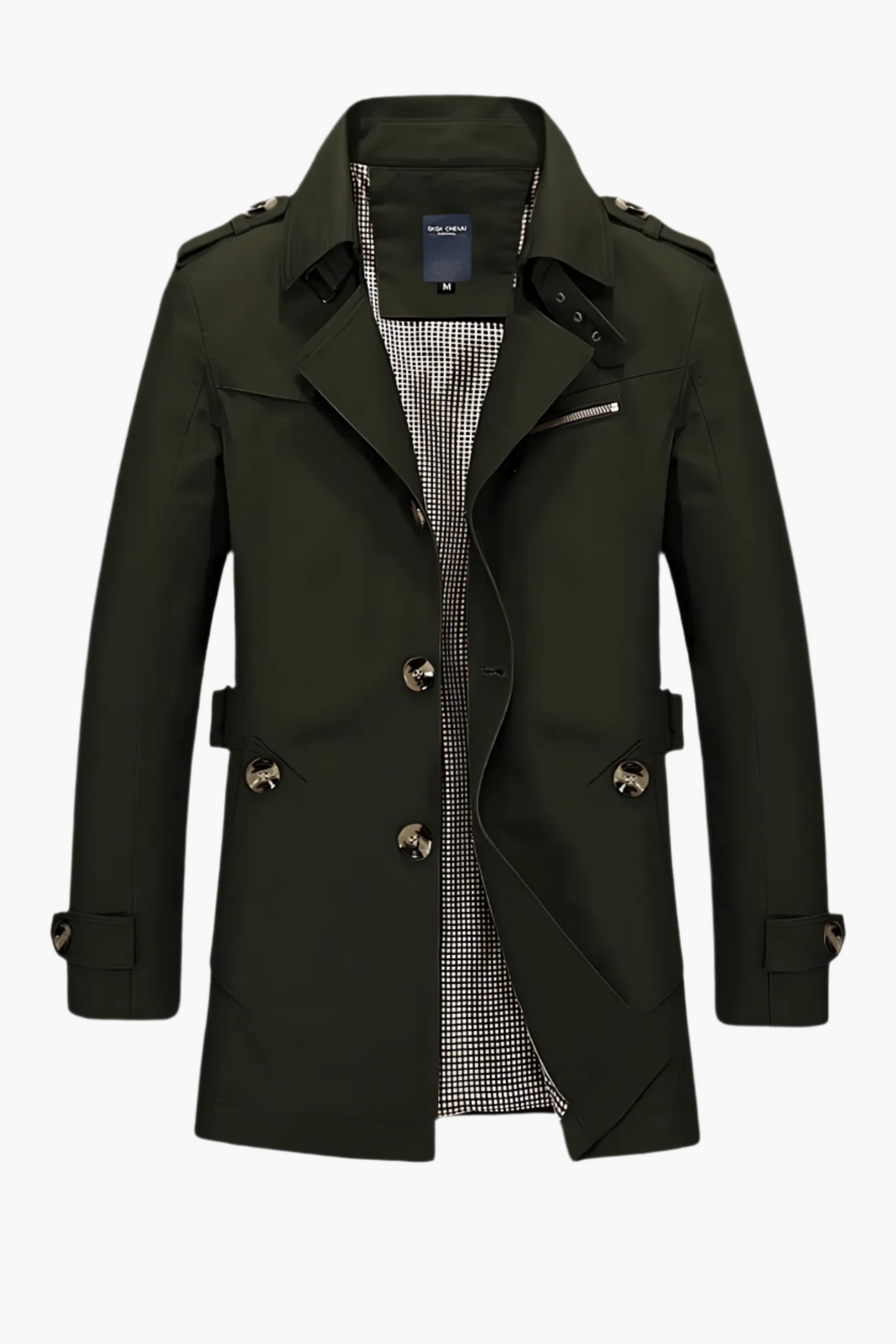 Men's Classic Trenchcoat with Lapel Collar – Versatile Urban Style for Business and Casual