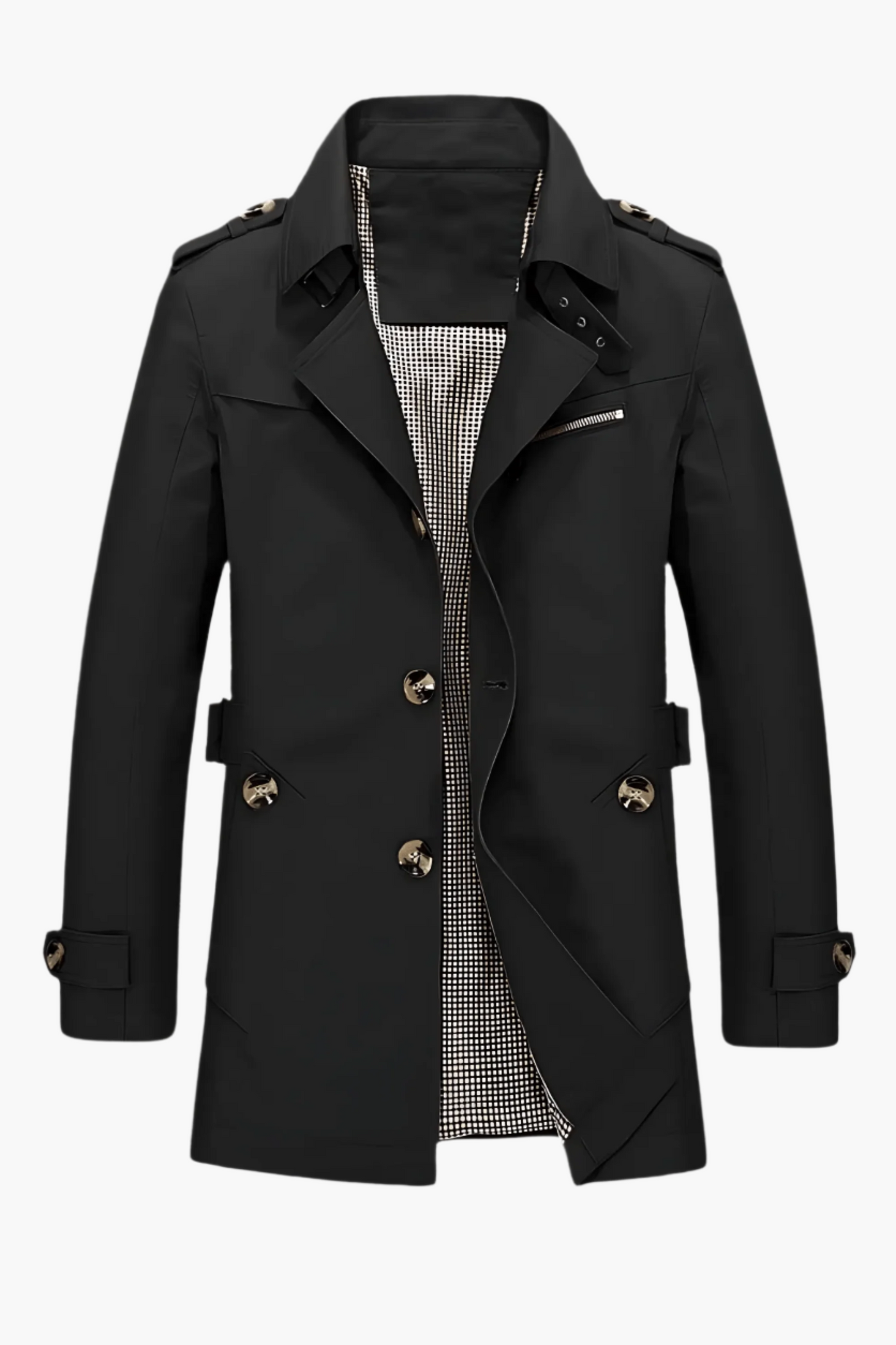 Men's Classic Trenchcoat with Lapel Collar – Versatile Urban Style for Business and Casual
