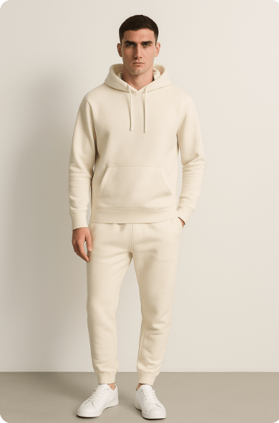 Men's Lounge & Casual Hoodie Jogger Set – Relaxed Fit Tracksuit for Everyday Comfort and Sports
