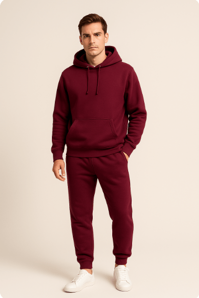 Men's Lounge & Casual Hoodie Jogger Set – Relaxed Fit Tracksuit for Everyday Comfort and Sports