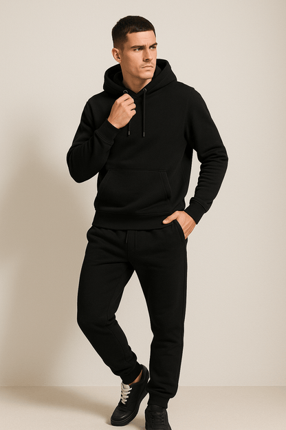 Men's Lounge & Casual Hoodie Jogger Set – Relaxed Fit Tracksuit for Everyday Comfort and Sports