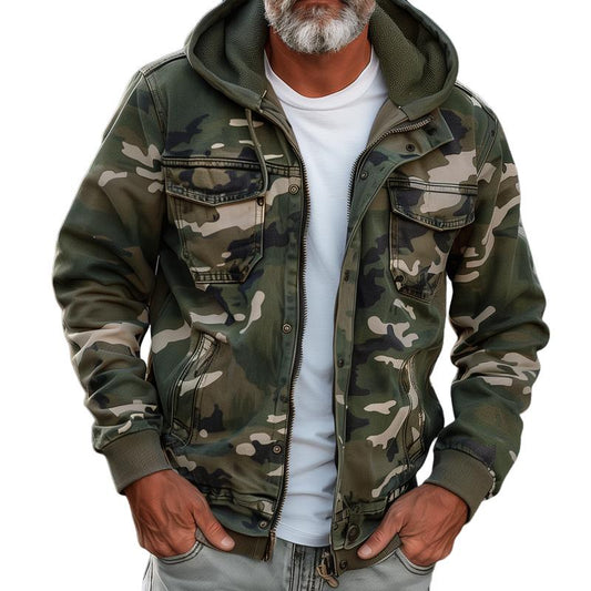 Men's Camouflage Cargo Jacket with Hood – Urban Outdoor Streetwear