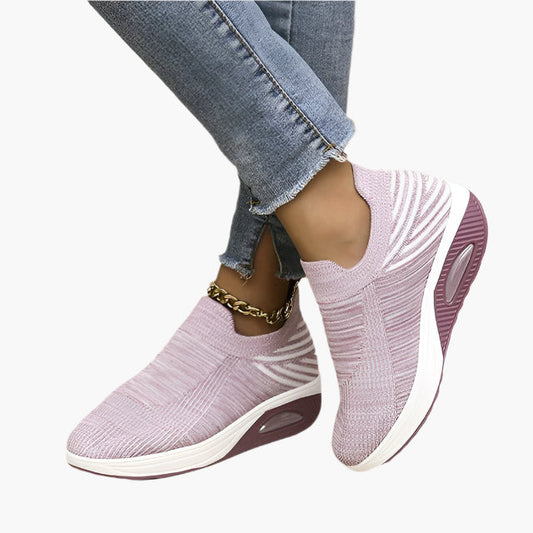 Women's Lightweight Slip-On Walking Sneakers – Casual Fashion Comfort Shoes