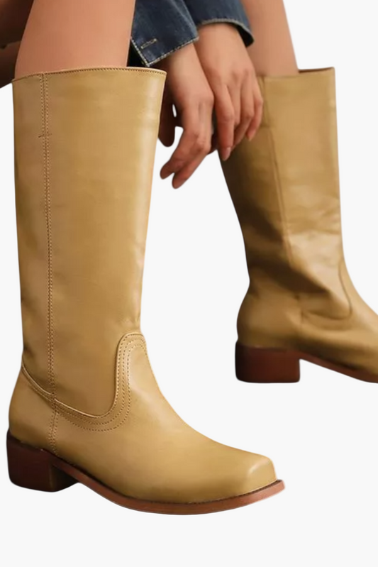 Women's Classic Block Heel Knee-High Boots for Everyday and Office Style