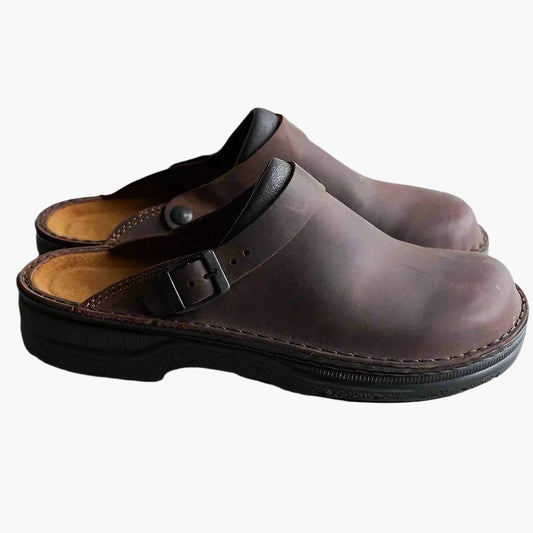 Men's Comfort Slip-On Clogs with Adjustable Buckle – Casual Everyday Mule Shoes