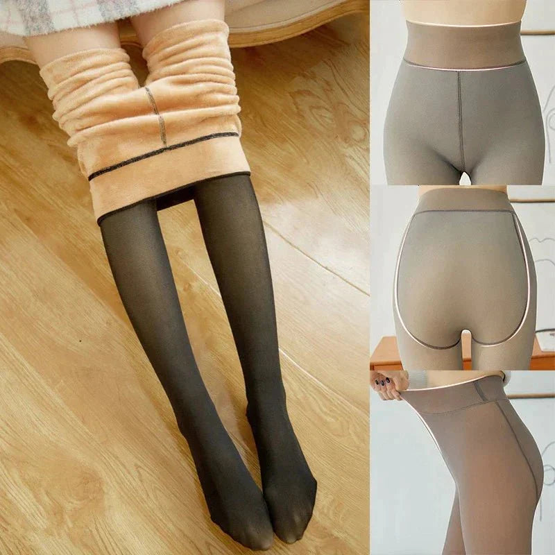 Women's Winter Thermal Shaping Tights - High Stretch, Slimming, Everyday Wear