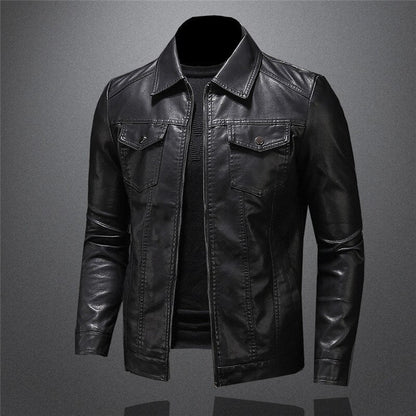 Men's Classic Biker Style Jacket Urban Fashion Outerwear