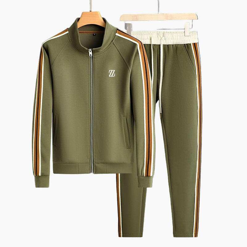 Men's Modern Athletic Tracksuit Set – Sporty Casual Zip-Up Jacket and Joggers