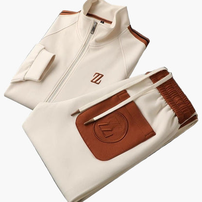 Men's Modern Athletic Tracksuit Set – Sporty Casual Zip-Up Jacket and Joggers