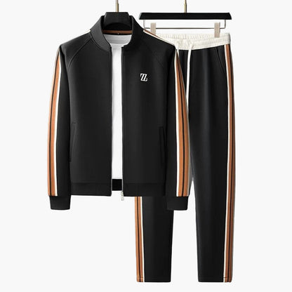Men's Modern Athletic Tracksuit Set – Sporty Casual Zip-Up Jacket and Joggers